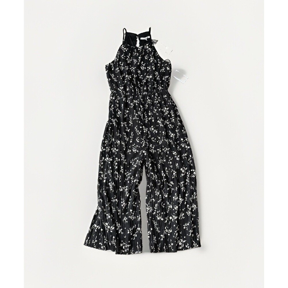 Collective Concepts Black Floral Jumpsuit NWT Size S Wide Leg Ditzy